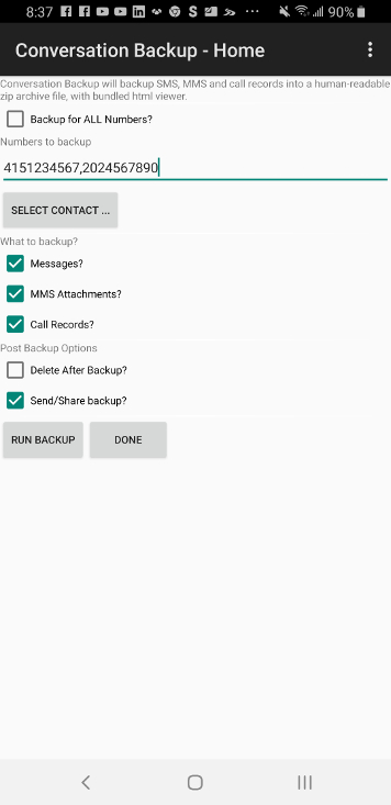 android conversation backup image