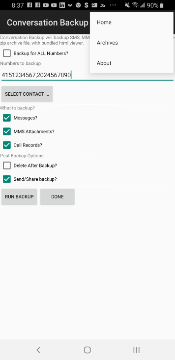 android conversation backup image