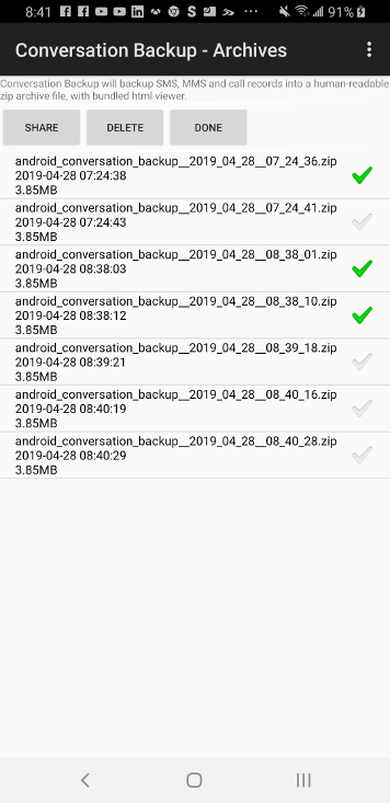 android conversation backup image