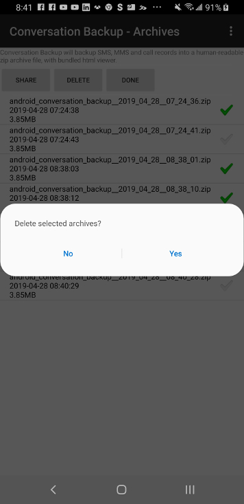 android conversation backup image